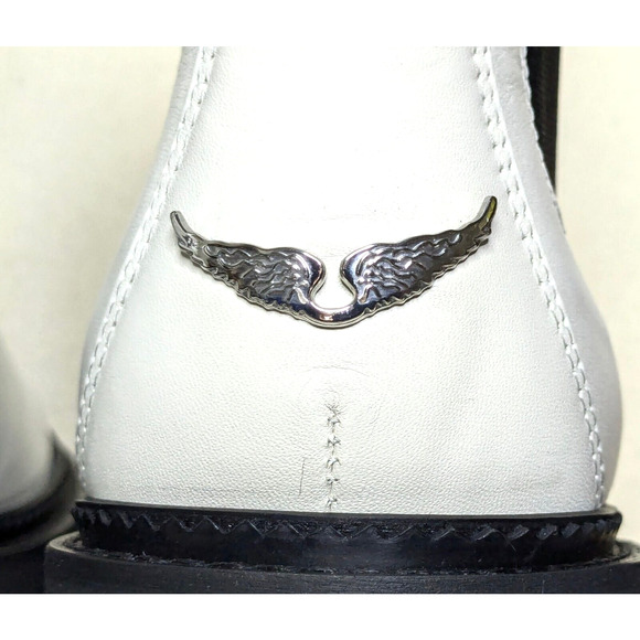 Zadig & Voltaire Boots Womens 10 EU 41 White Ride Chelsea Leather NEW SWCT00804 - Picture 8 of 12